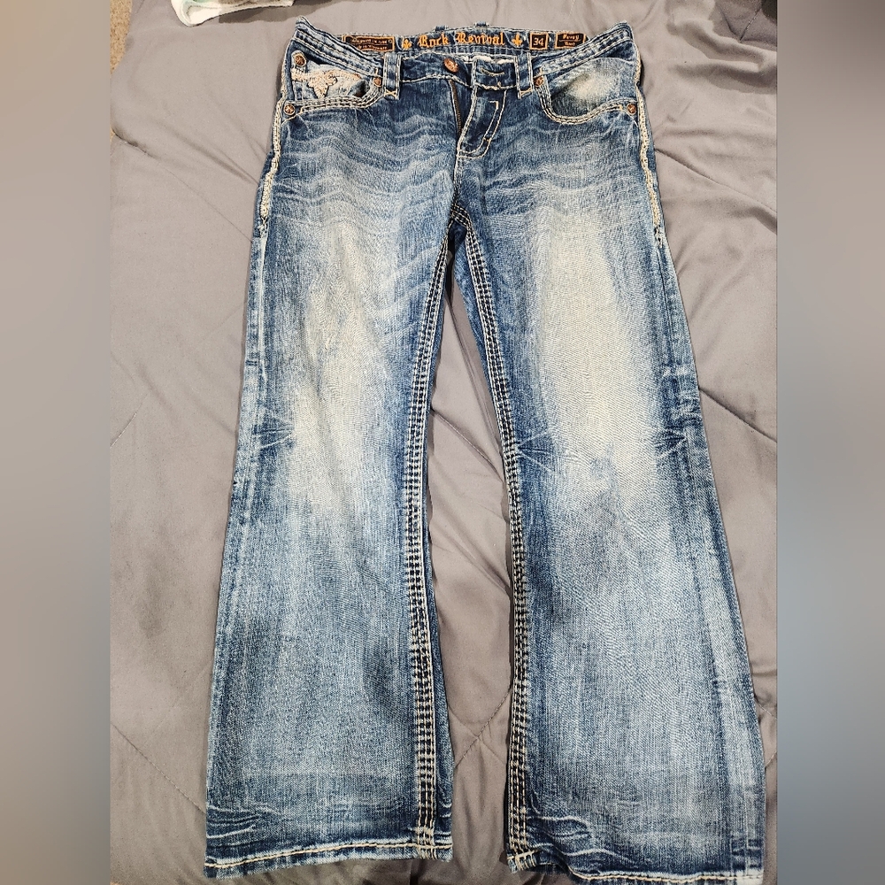 Rock Revival Pevey Boot size 34×29 jeans